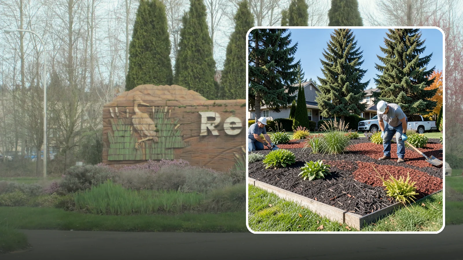 Dyed Mulch Installation in Renton, King County, WA - We install colorfast dyed mulch in rich black, brown, or red tones that hold their color through the season.