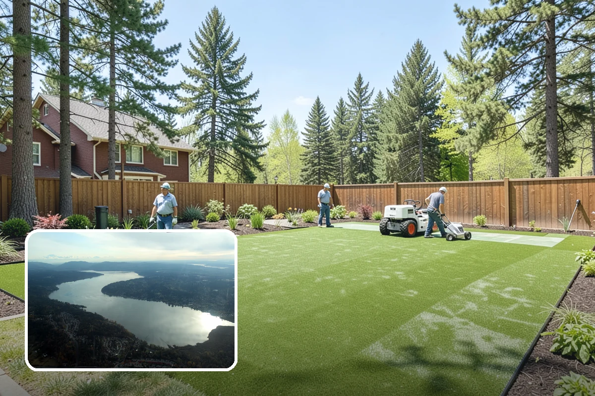 Dyed Mulch Installation in Sammamish, King County, WA - Bold, uniform color that resists fading for a full season