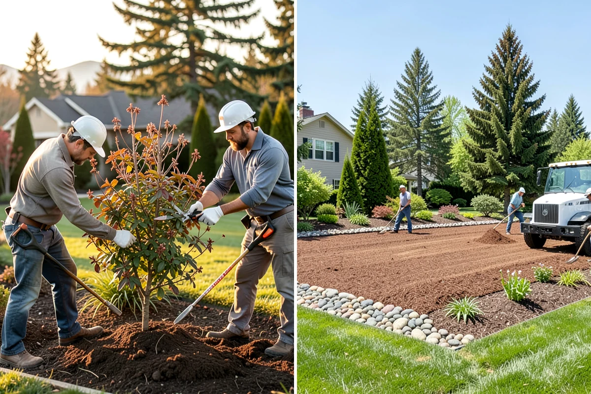Dyed Mulch Installation in Sedro-Woolley, Skagit County, WA - Help you choose a color that complements your home and plantings