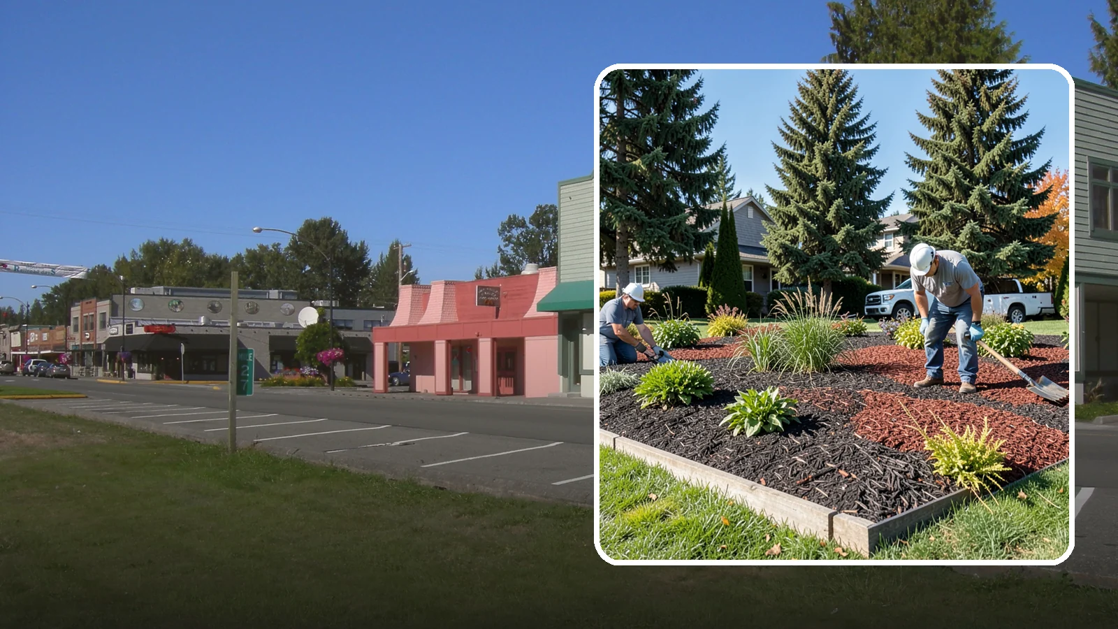 Dyed Mulch Installation in Snoqualmie, King County, WA - We install colorfast dyed mulch in rich black, brown, or red tones that hold their color through the season.