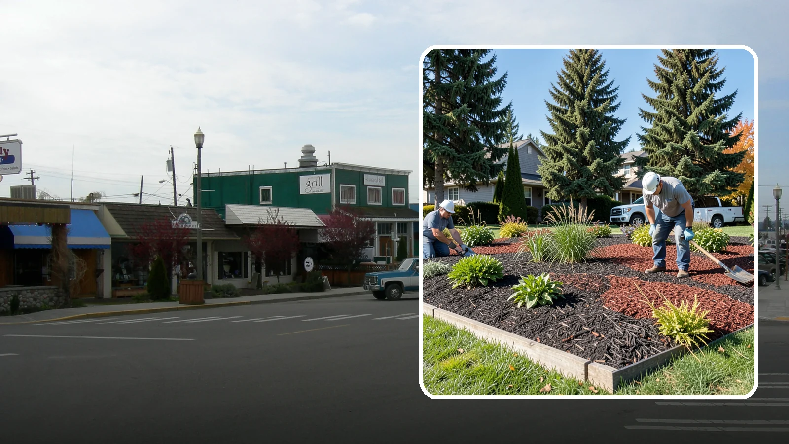 Dyed Mulch Installation in Stanwood, Snohomish County, WA - We install colorfast dyed mulch in rich black, brown, or red tones that hold their color through the season.