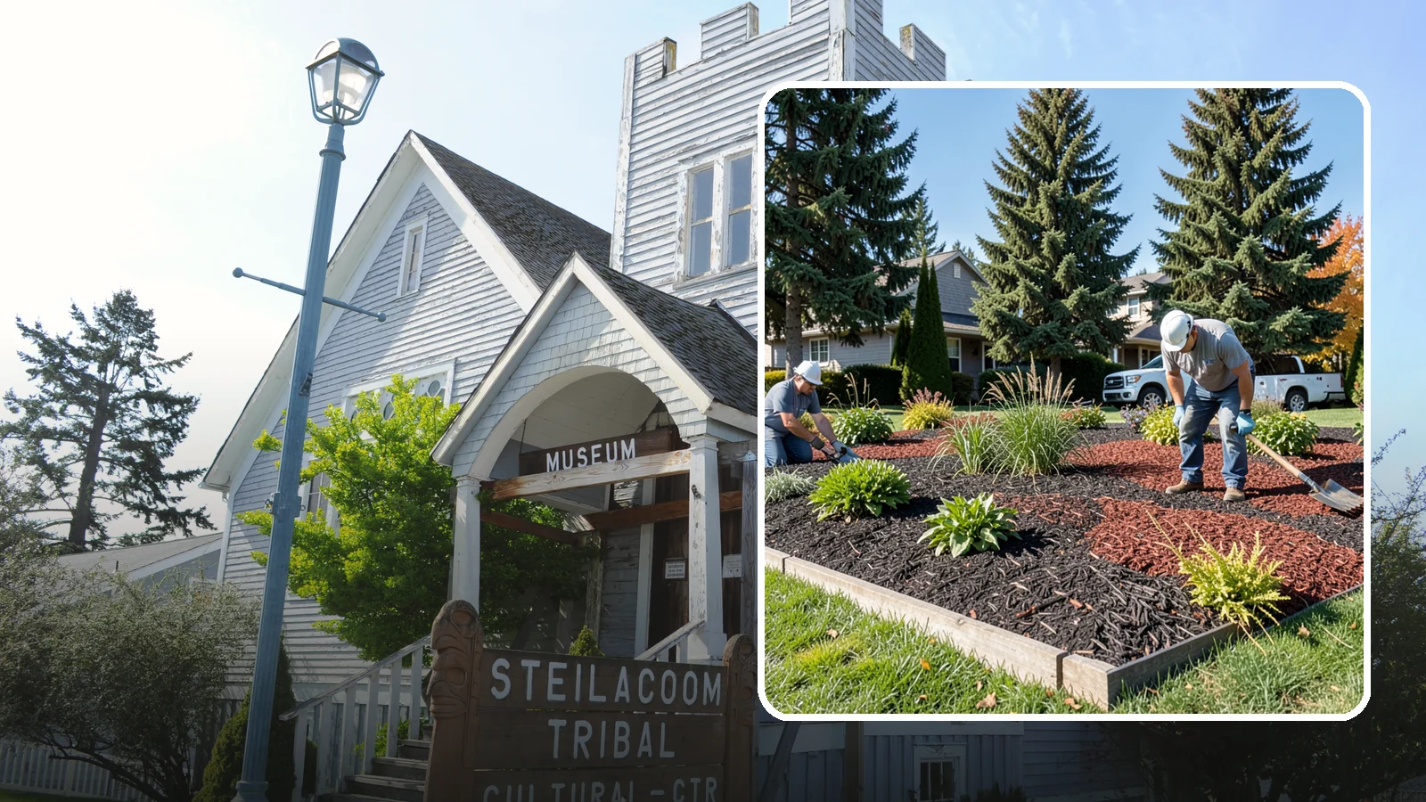 Dyed Mulch Installation in Steilacoom, Pierce County, WA - We install colorfast dyed mulch in rich black, brown, or red tones that hold their color through the season.