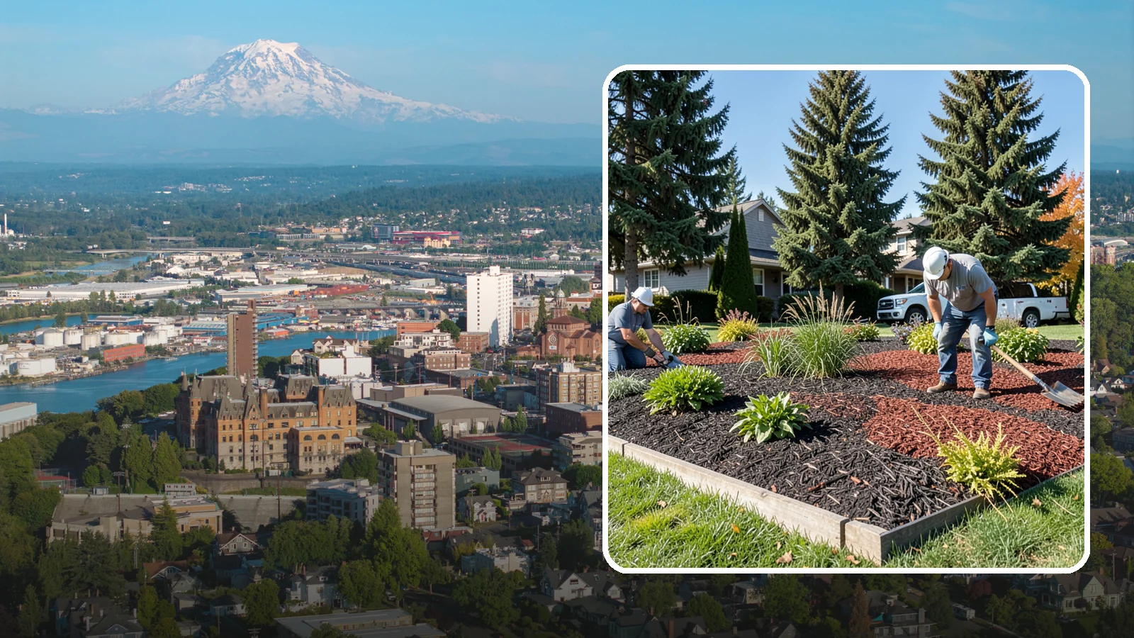 Dyed Mulch Installation in Tacoma, Pierce County, WA - We install colorfast dyed mulch in rich black, brown, or red tones that hold their color through the season.