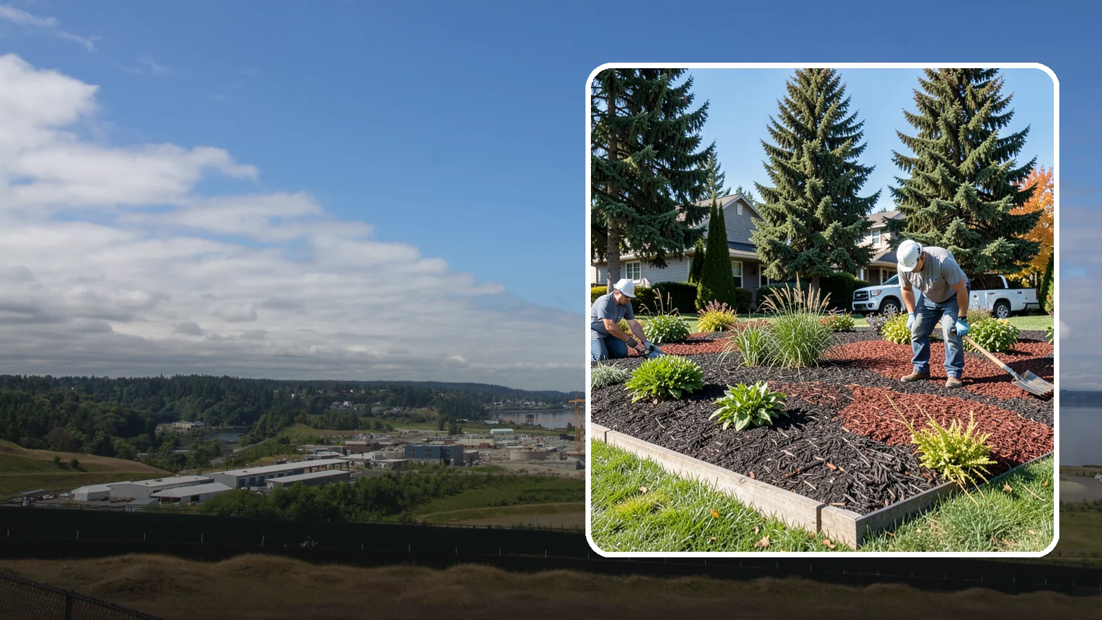 Dyed Mulch Installation in University Place, Pierce County, WA - We install colorfast dyed mulch in rich black, brown, or red tones that hold their color through the season.