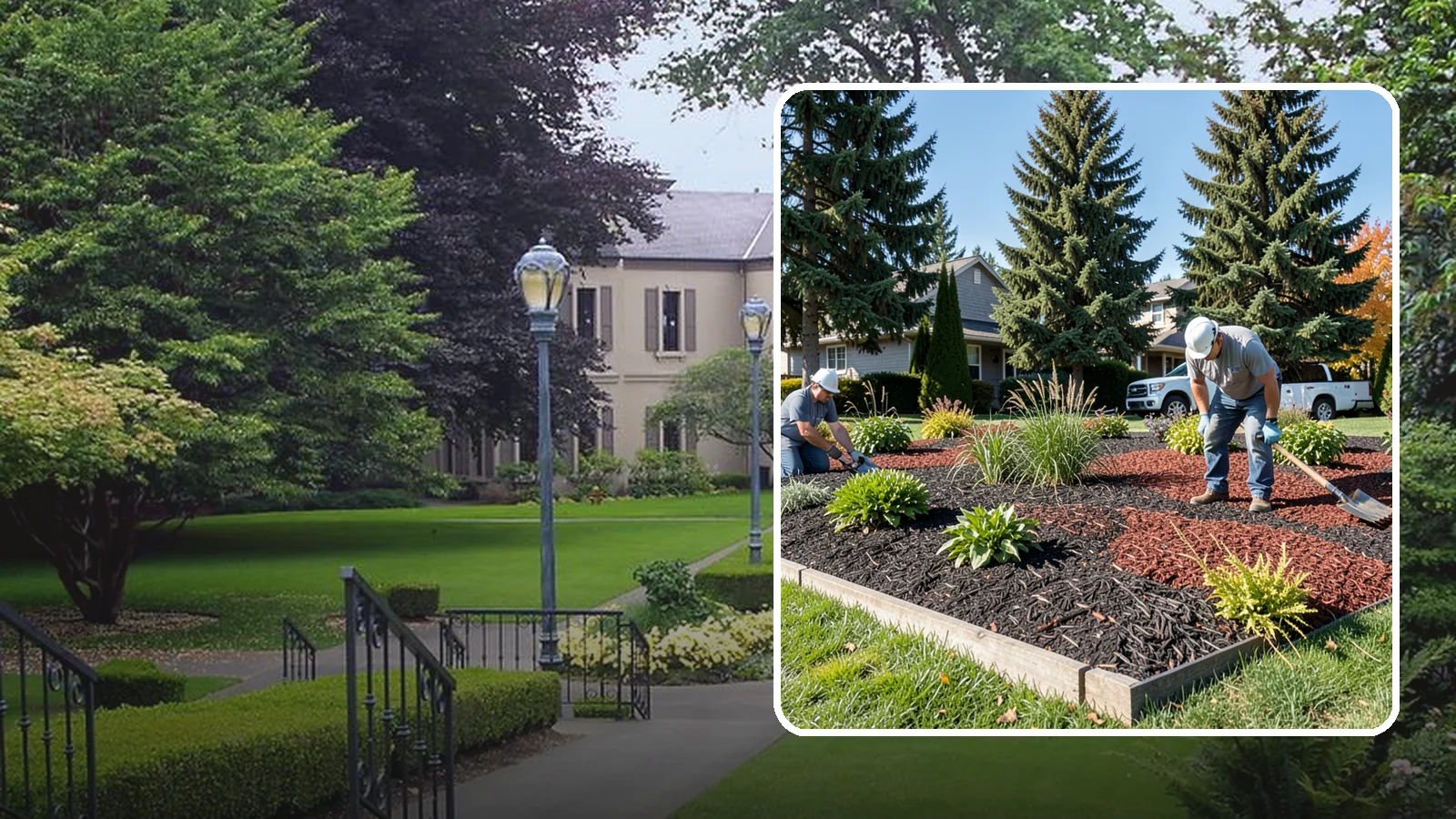 Dyed Mulch Installation in Woodinville, King County, WA - We install colorfast dyed mulch in rich black, brown, or red tones that hold their color through the season.