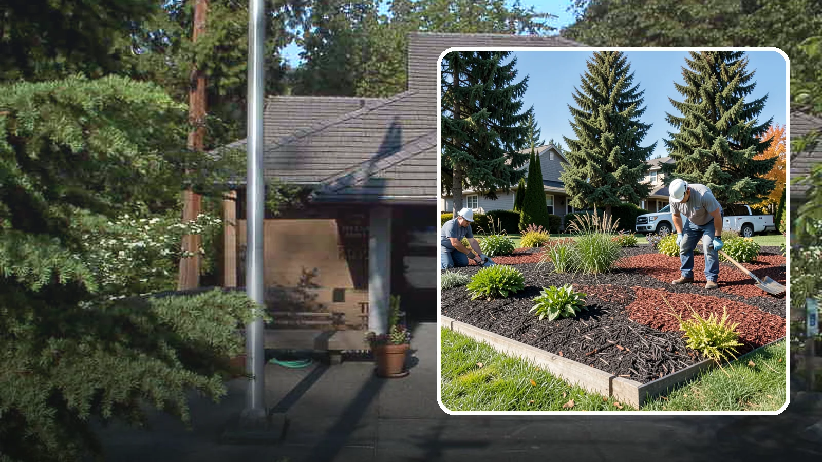 Dyed Mulch Installation in Yarrow Point, King County, WA - We install colorfast dyed mulch in rich black, brown, or red tones that hold their color through the season.