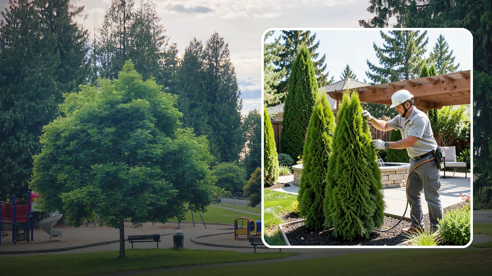 Emerald Green Arborvitae Trimming in Bonney Lake, Pierce County, WA - Precision trimming for Emerald Green arborvitae that preserves its naturally narrow, columnar shape and rich year-round color.