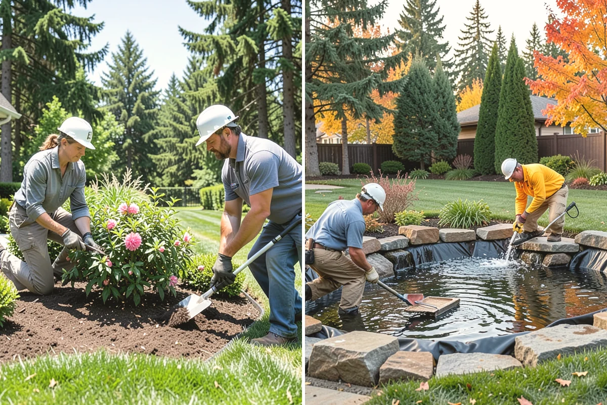 Emerald Green Arborvitae Trimming in Carnation, King County, WA - Assess spacing, color, and any winter splay across the row