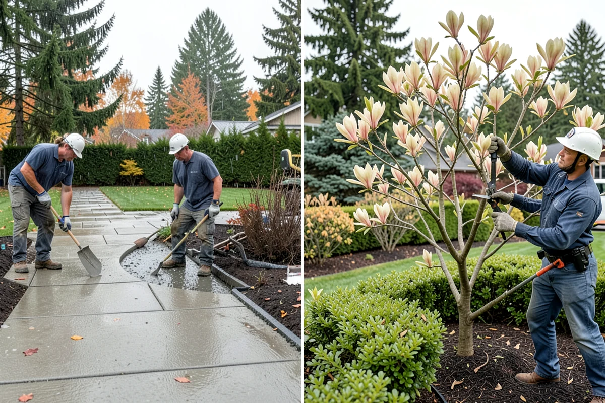 Emerald Green Arborvitae Trimming in Concrete, Skagit County, WA - Assess spacing, color, and any winter splay across the row