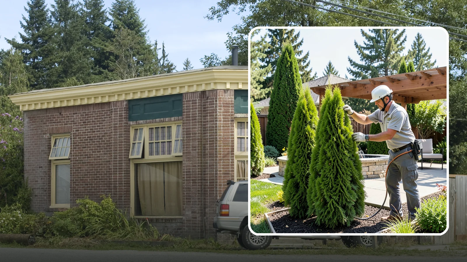Emerald Green Arborvitae Trimming in Hamilton, Skagit County, WA - Precision trimming for Emerald Green arborvitae that preserves its naturally narrow, columnar shape and rich year-round color.