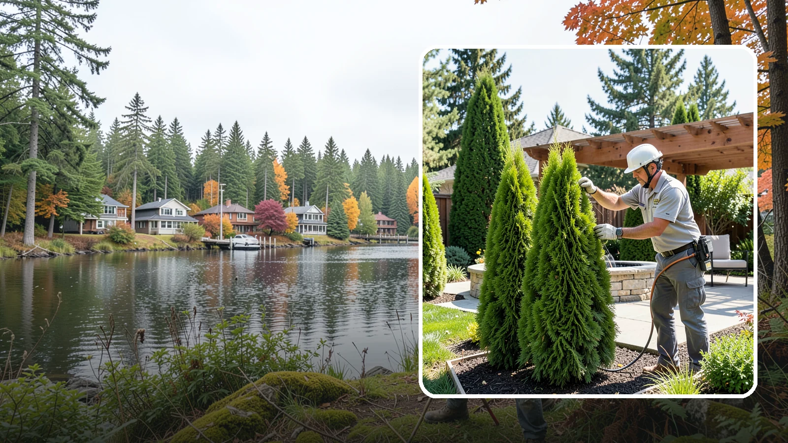 Emerald Green Arborvitae Trimming in La Conner, Skagit County, WA - Precision trimming for Emerald Green arborvitae that preserves its naturally narrow, columnar shape and rich year-round color.