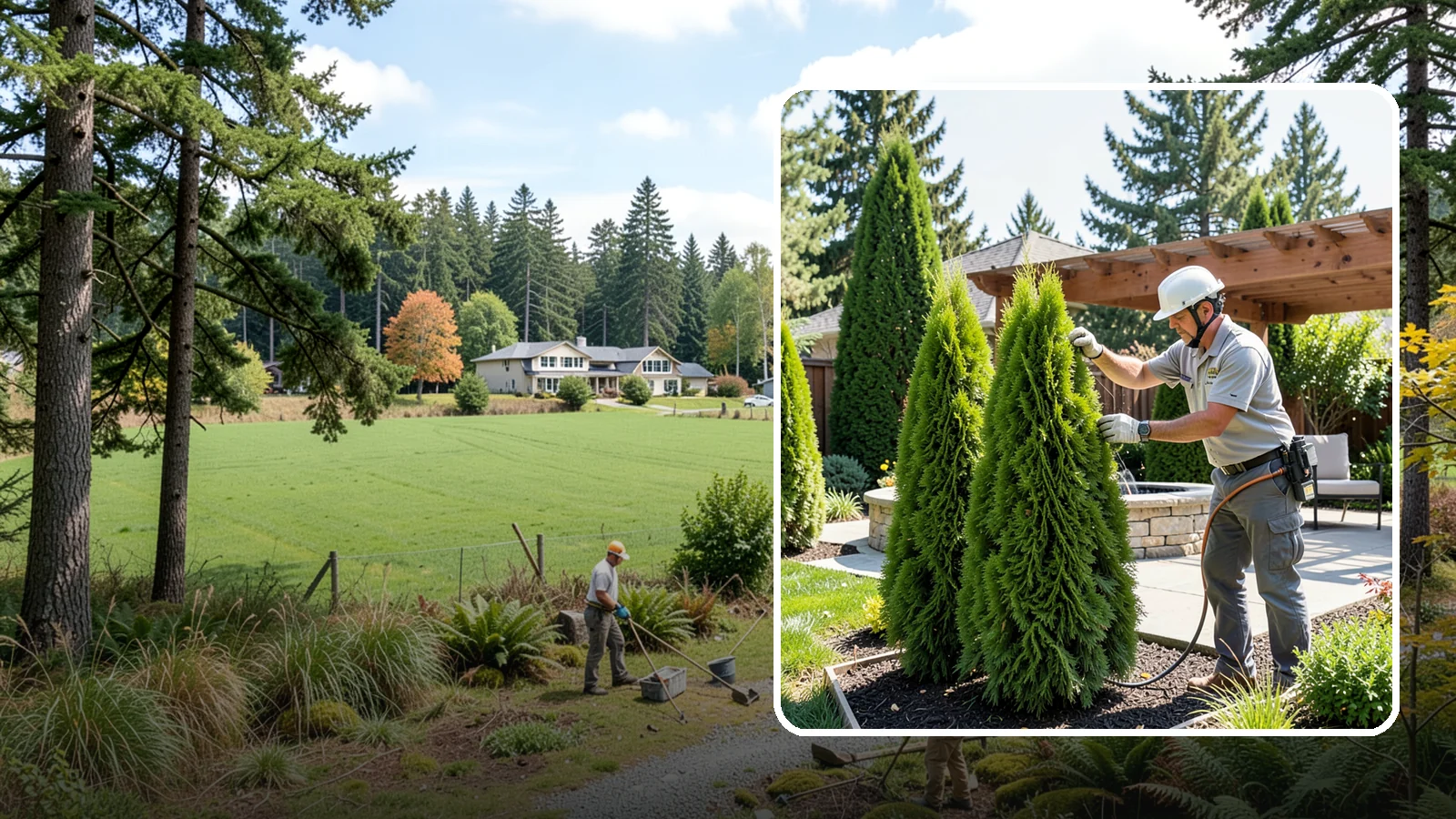 Emerald Green Arborvitae Trimming in Lyman, Skagit County, WA - Precision trimming for Emerald Green arborvitae that preserves its naturally narrow, columnar shape and rich year-round color.