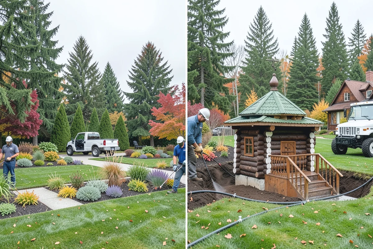 Emerald Green Arborvitae Trimming in Marysville, Snohomish County, WA - Assess spacing, color, and any winter splay across the row