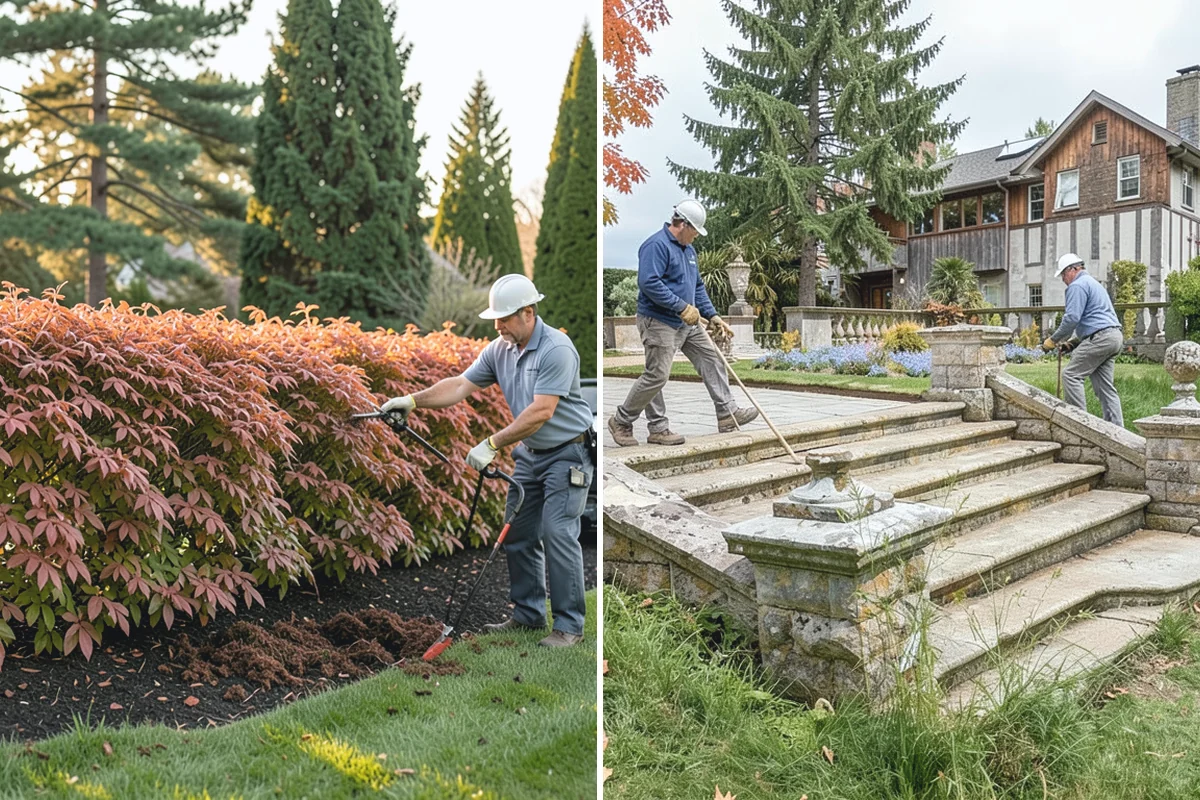 Emerald Green Arborvitae Trimming in Renton, King County, WA - Assess spacing, color, and any winter splay across the row