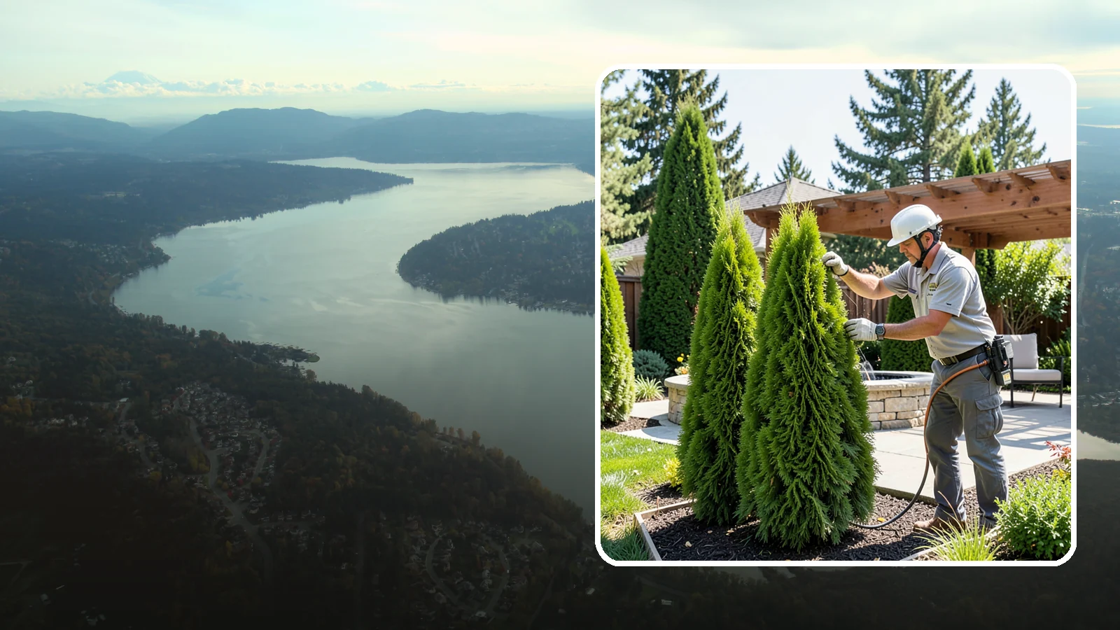 Emerald Green Arborvitae Trimming in Sammamish, King County, WA - Precision trimming for Emerald Green arborvitae that preserves its naturally narrow, columnar shape and rich year-round color.