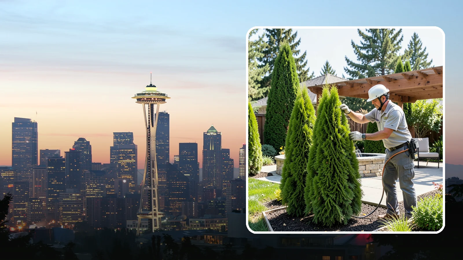 Emerald Green Arborvitae Trimming in Seattle, King County, WA - Precision trimming for Emerald Green arborvitae that preserves its naturally narrow, columnar shape and rich year-round color.