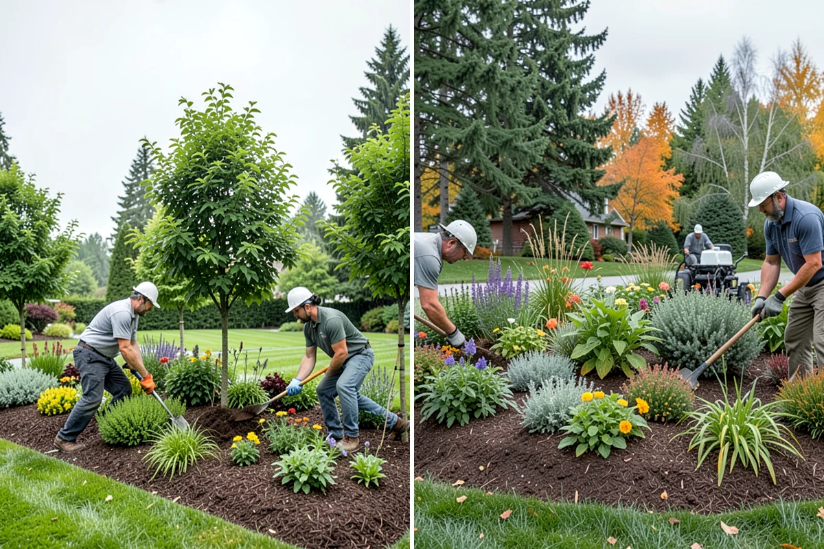 Emerald Green Arborvitae Trimming in Shoreline, King County, WA - Assess spacing, color, and any winter splay across the row