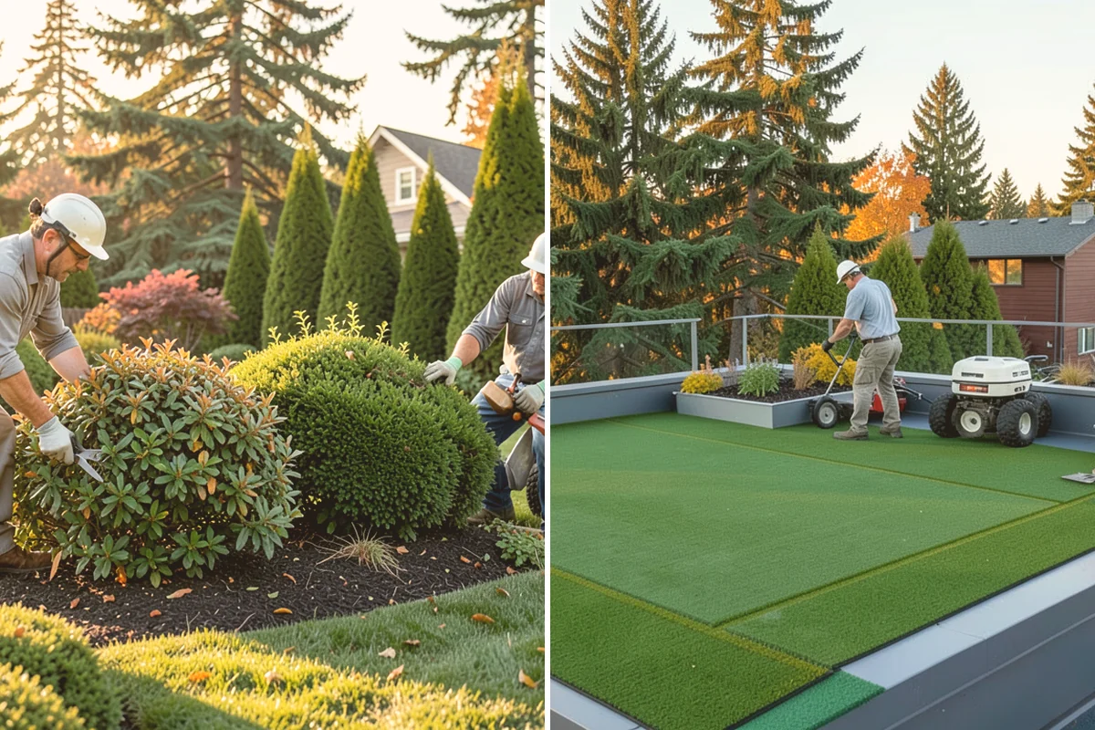 Emerald Green Arborvitae Trimming in Stanwood, Snohomish County, WA - Assess spacing, color, and any winter splay across the row
