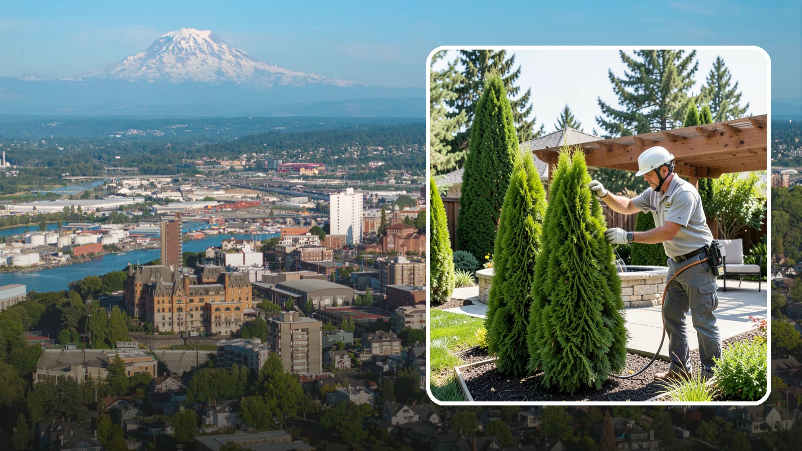 Emerald Green Arborvitae Trimming in Tacoma, Pierce County, WA - Precision trimming for Emerald Green arborvitae that preserves its naturally narrow, columnar shape and rich year-round color.