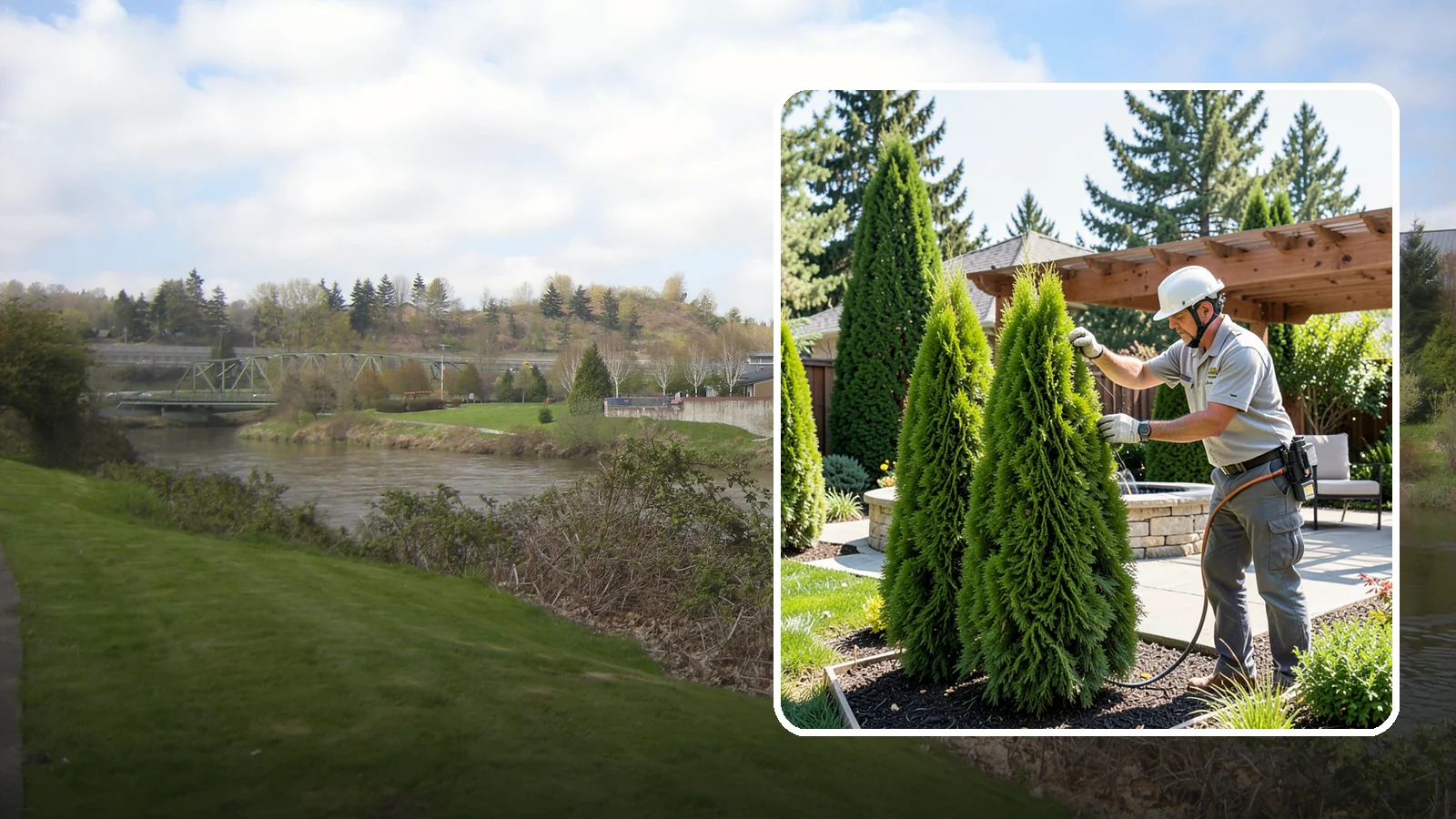 Emerald Green Arborvitae Trimming in Tukwila, King County, WA - Precision trimming for Emerald Green arborvitae that preserves its naturally narrow, columnar shape and rich year-round color.