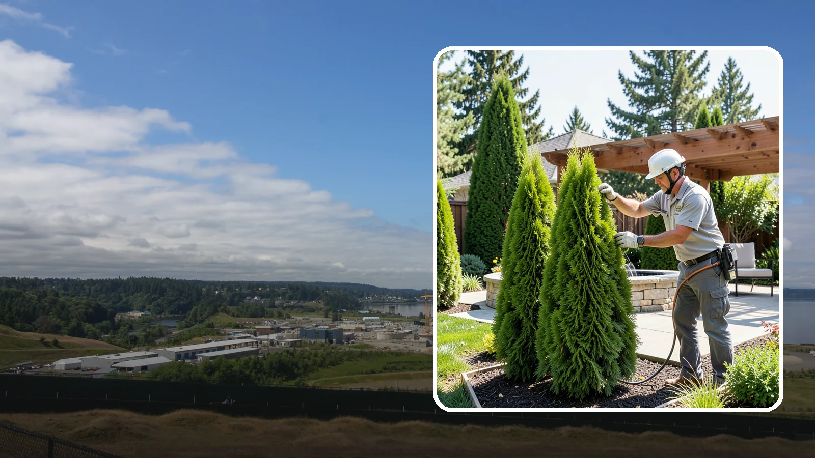 Emerald Green Arborvitae Trimming in University Place, Pierce County, WA - Precision trimming for Emerald Green arborvitae that preserves its naturally narrow, columnar shape and rich year-round color.