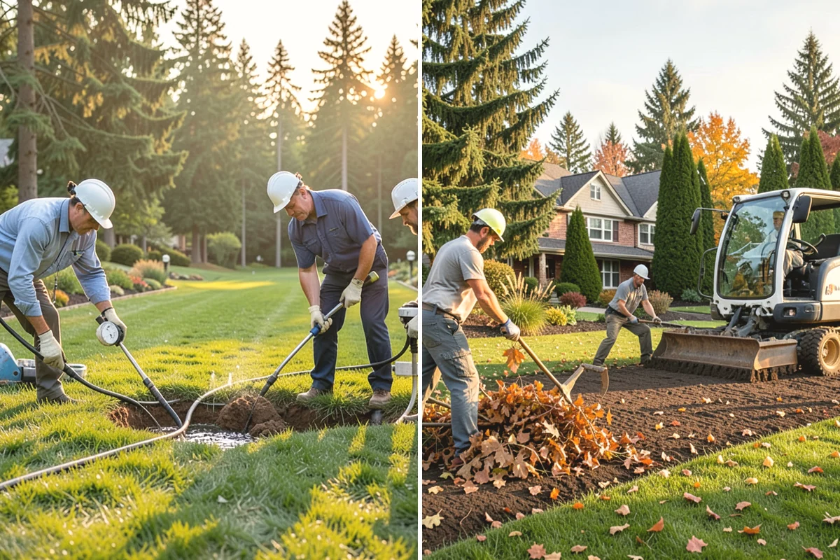 Emerald Green Arborvitae Trimming in University Place, Pierce County, WA - Assess spacing, color, and any winter splay across the row