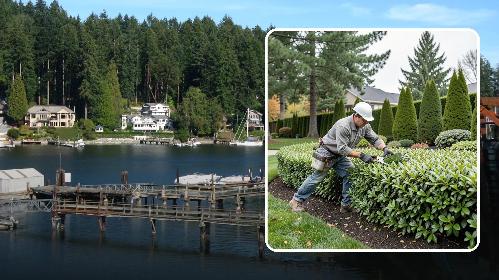 English Laurel Trimming in Gig Harbor, Pierce County, WA - Clean, health-focused English laurel trimming that tames this vigorous broadleaf screen while protecting its large glossy leaves.