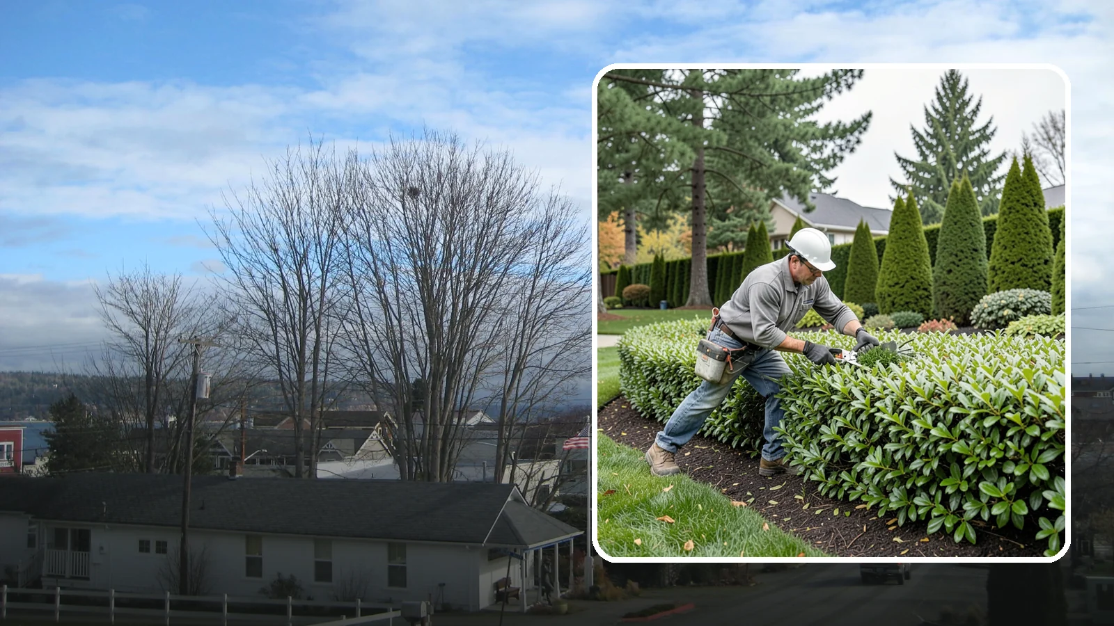 English Laurel Trimming in Langley, Island County, WA - Clean, health-focused English laurel trimming that tames this vigorous broadleaf screen while protecting its large glossy leaves.
