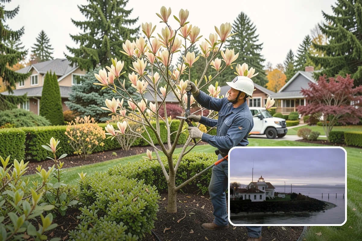 English Laurel Trimming in Mukilteo, Snohomish County, WA - Controls vigorous, fast annual growth