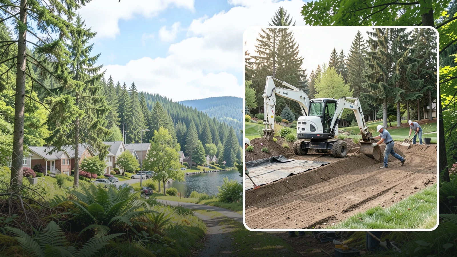 Erosion Control in Lake Forest Park, King County, WA - Effective erosion control that stabilizes soil on slopes and bare areas to stop washouts and loss.