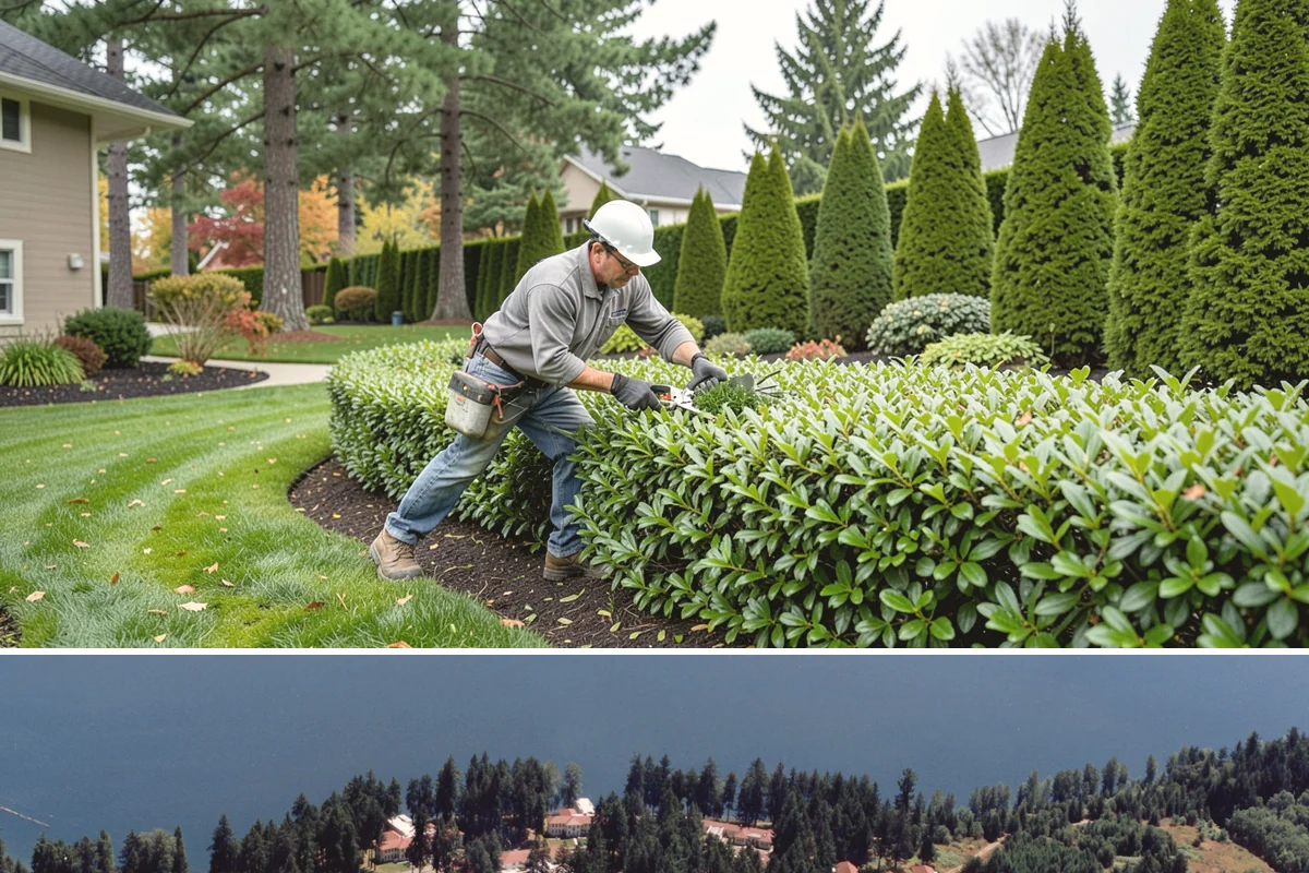 Escallonia Trimming in Lakewood, Pierce County, WA - Shape right after the main summer bloom