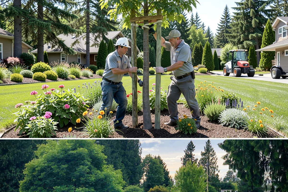 Estate Maintenance in Bonney Lake, Pierce County, WA - Provided year-round on a recurring schedule, with heavier mowing and bed work spring through fall and moss, drainage, and pruning...