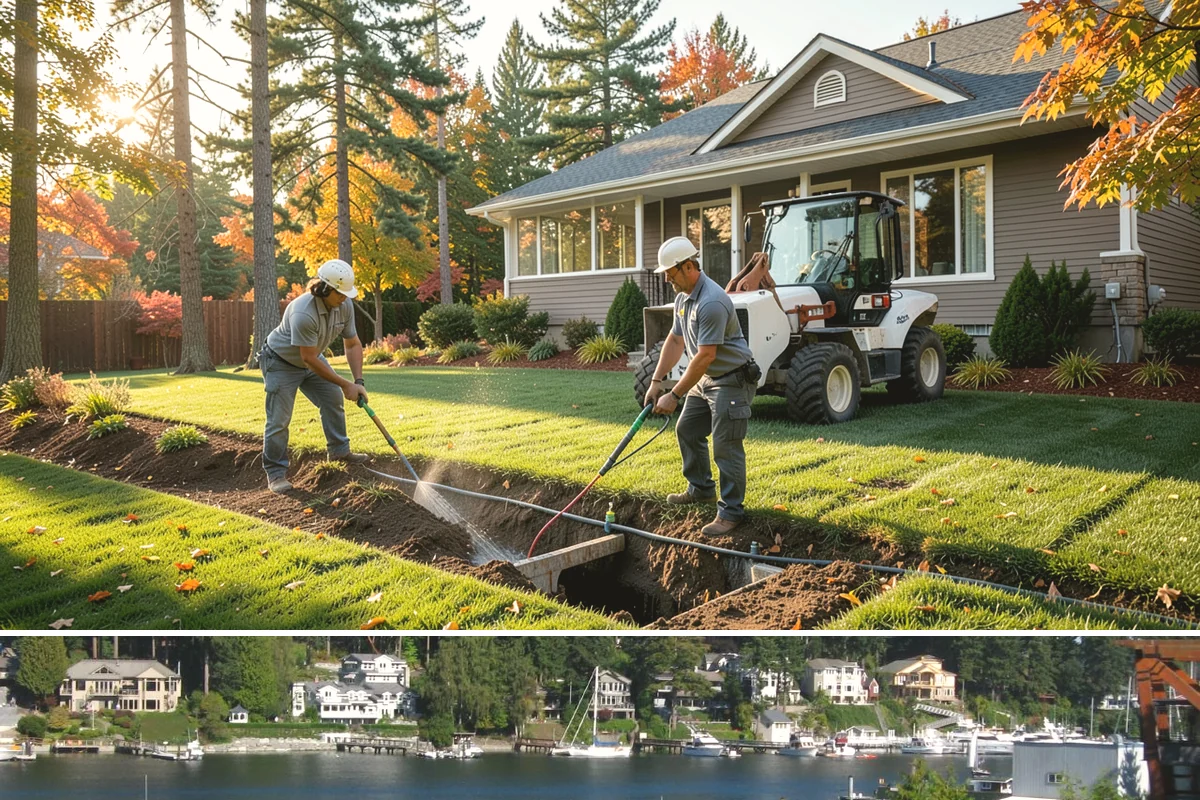 Estate Maintenance in Gig Harbor, Pierce County, WA - Provided year-round on a recurring schedule, with heavier mowing and bed work spring through fall and moss, drainage, and pruning...