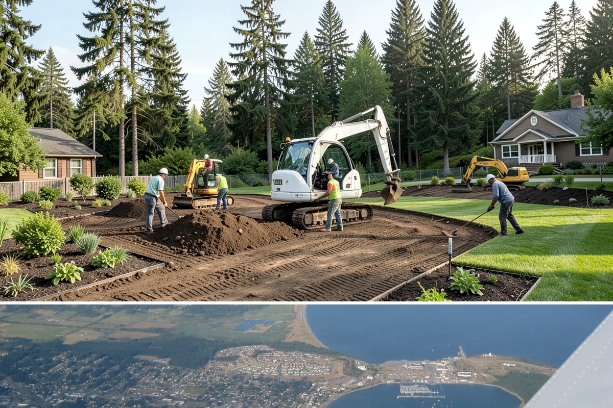 Estate Maintenance in Oak Harbor, Island County, WA - Provided year-round on a recurring schedule, with heavier mowing and bed work spring through fall and moss, drainage, and pruning...