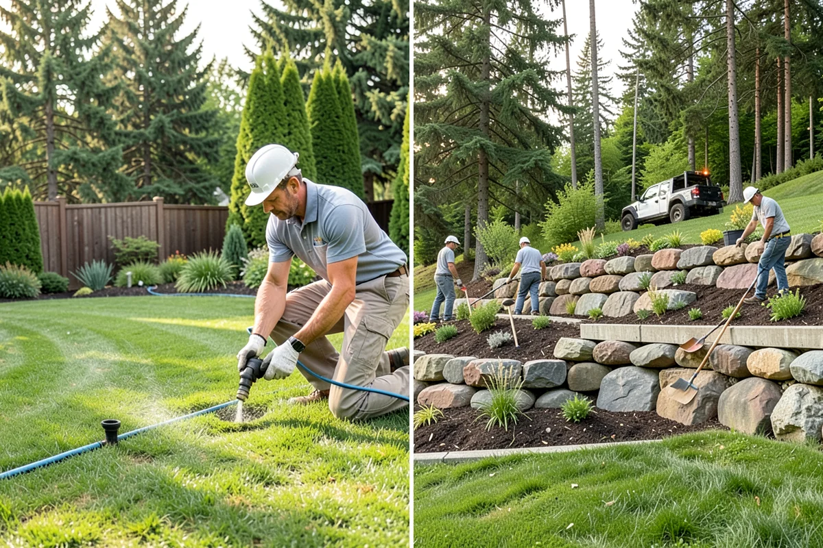 Estate Maintenance in Shoreline, King County, WA - Walk the full property to inventory turf, beds, trees, and irrigation zones