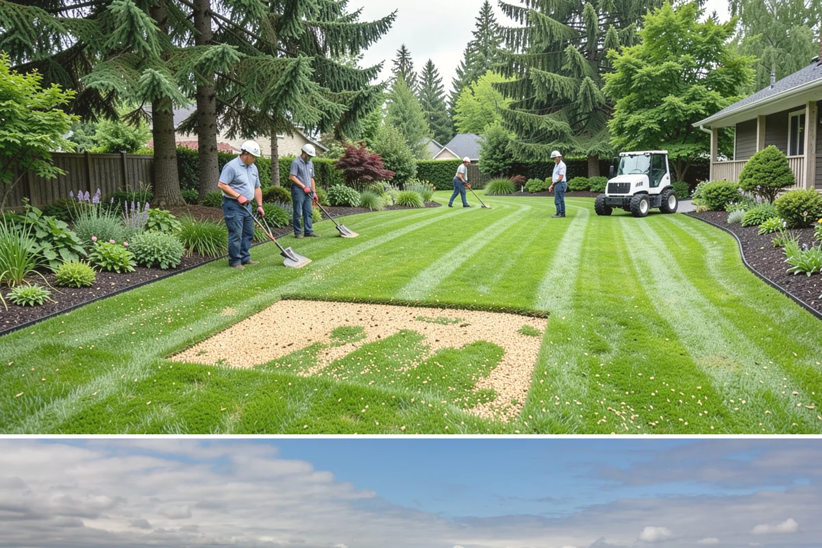 Estate Maintenance in University Place, Pierce County, WA - Provided year-round on a recurring schedule, with heavier mowing and bed work spring through fall and moss, drainage, and pruning...