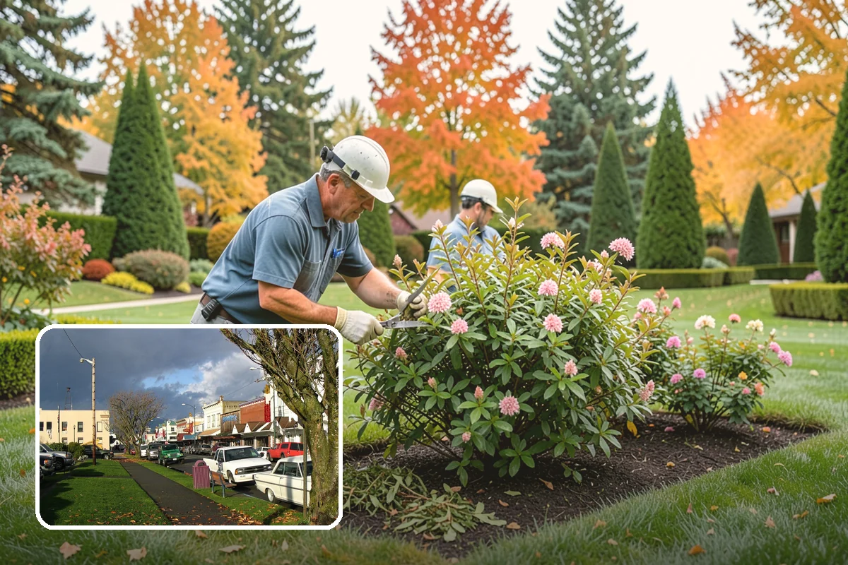 Evergreen Pruning in Arlington, Snohomish County, WA - Cuts kept within living green to avoid bare spots