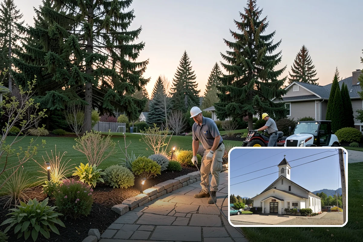 Evergreen Pruning in Concrete, Skagit County, WA - Cuts kept within living green to avoid bare spots