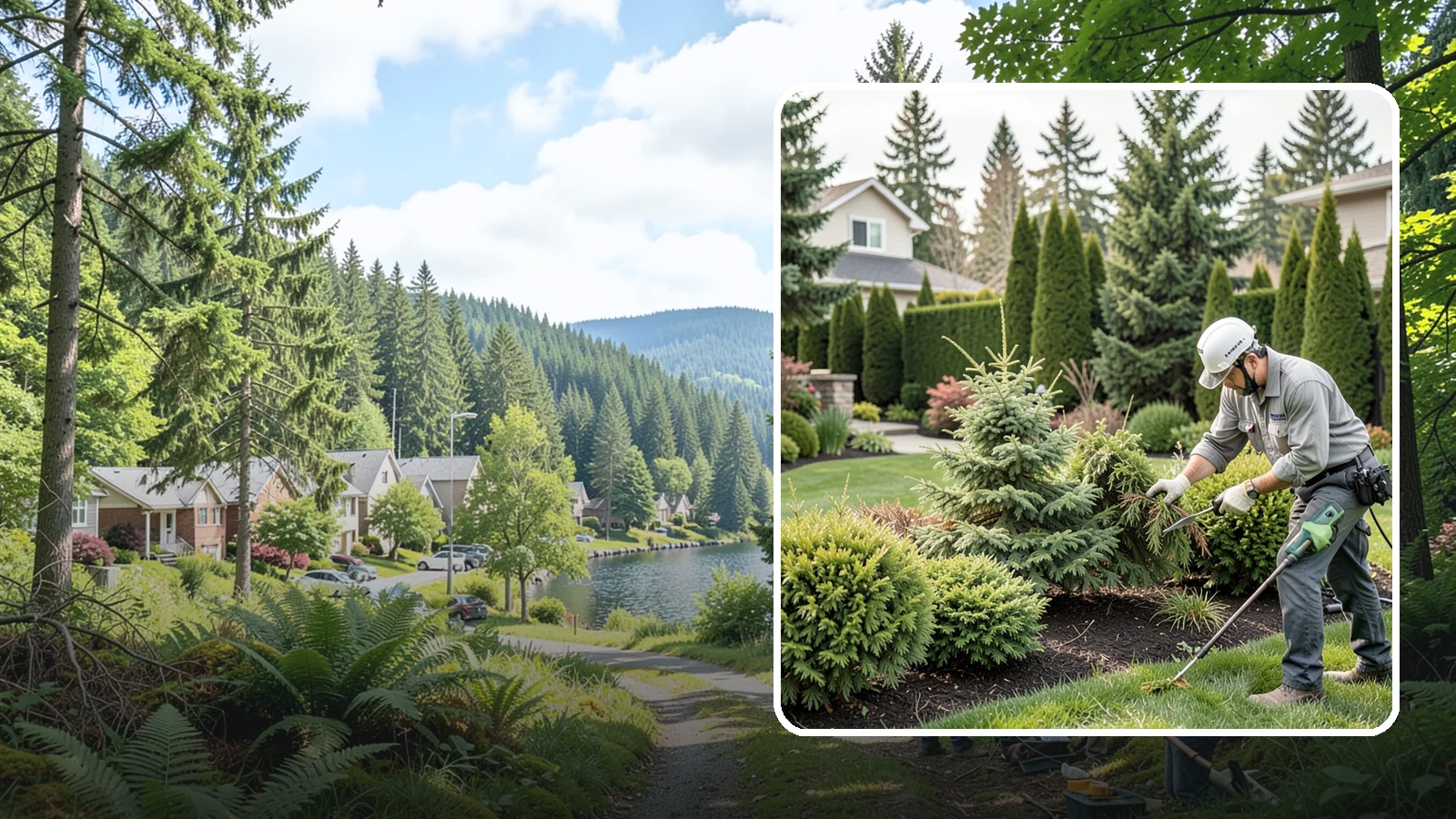 Evergreen Pruning in Lake Forest Park, King County, WA - Species-aware evergreen pruning that maintains shape and health without leaving dead, bare patches.