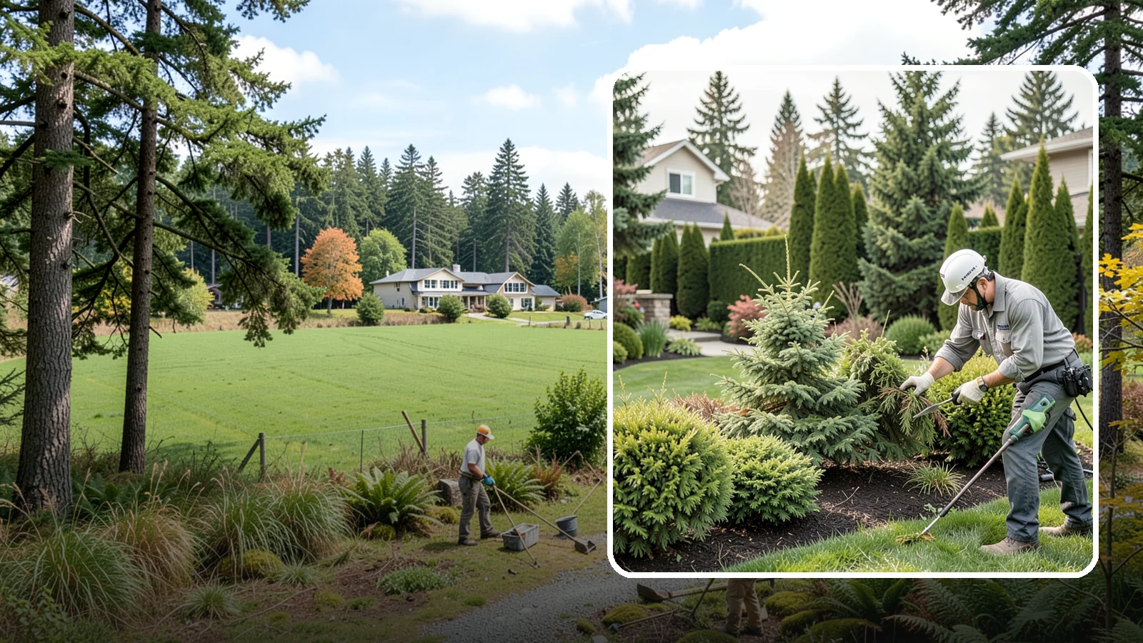 Evergreen Pruning in Lyman, Skagit County, WA - Species-aware evergreen pruning that maintains shape and health without leaving dead, bare patches.