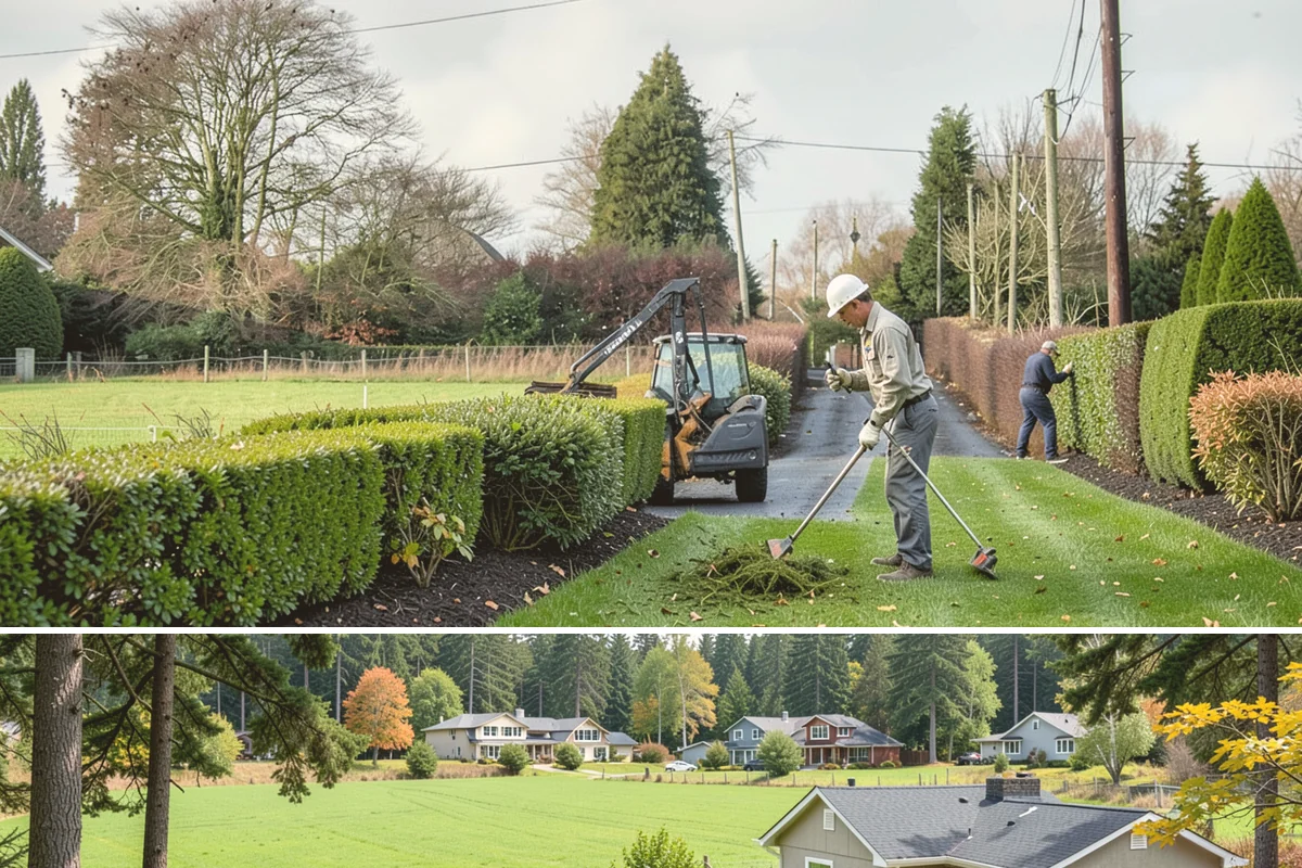 Evergreen Pruning in Lyman, Skagit County, WA - Conifer candles are pinched in late spring, while most structural evergreen pruning is done in late winter across the Sound.