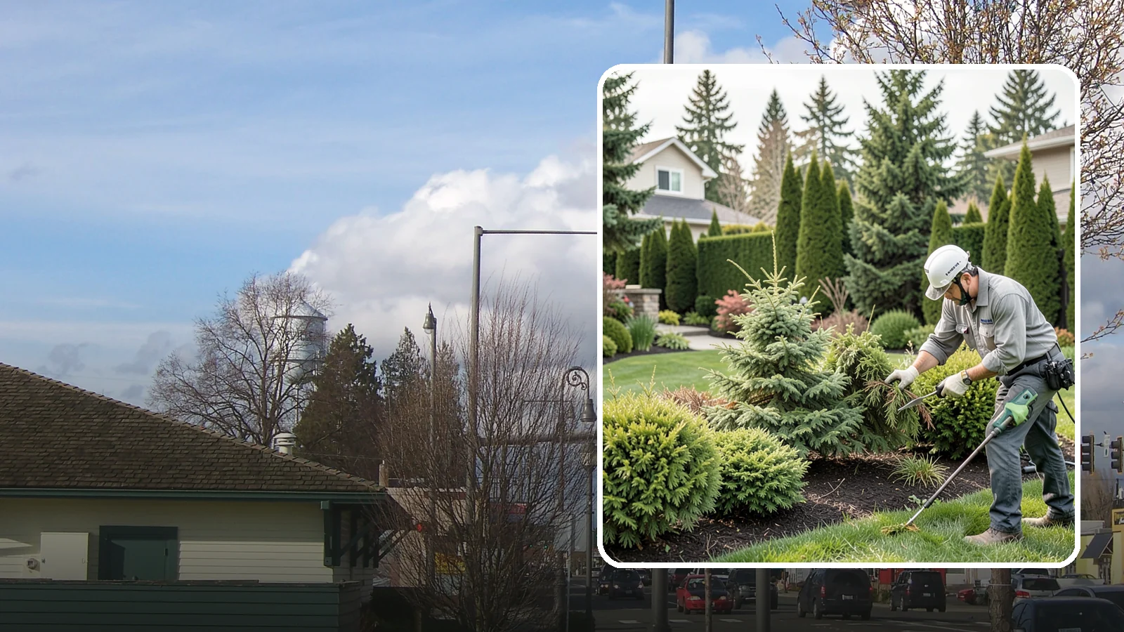 Evergreen Pruning in Marysville, Snohomish County, WA - Species-aware evergreen pruning that maintains shape and health without leaving dead, bare patches.