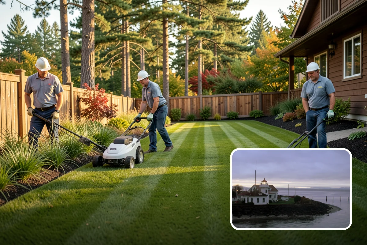Evergreen Pruning in Mukilteo, Snohomish County, WA - Cuts kept within living green to avoid bare spots