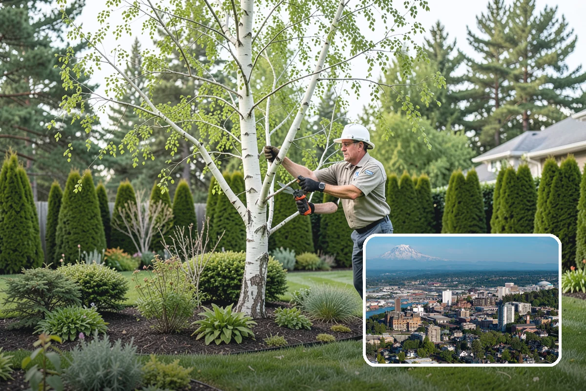 Evergreen Pruning in Tacoma, Pierce County, WA - Cuts kept within living green to avoid bare spots