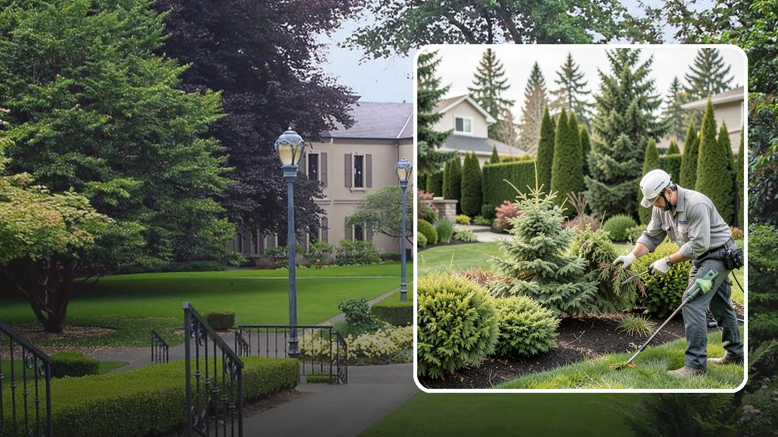 Evergreen Pruning in Woodinville, King County, WA - Species-aware evergreen pruning that maintains shape and health without leaving dead, bare patches.