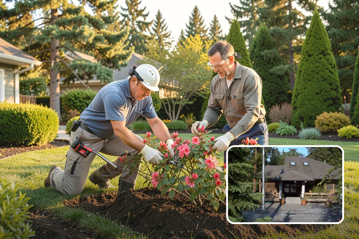 Evergreen Pruning in Yarrow Point, King County, WA - Cuts kept within living green to avoid bare spots