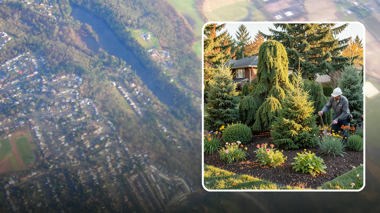 Evergreen Tree Planting in Algona, King County, WA - We plant evergreen trees that keep Northwest landscapes green and screened all year long.