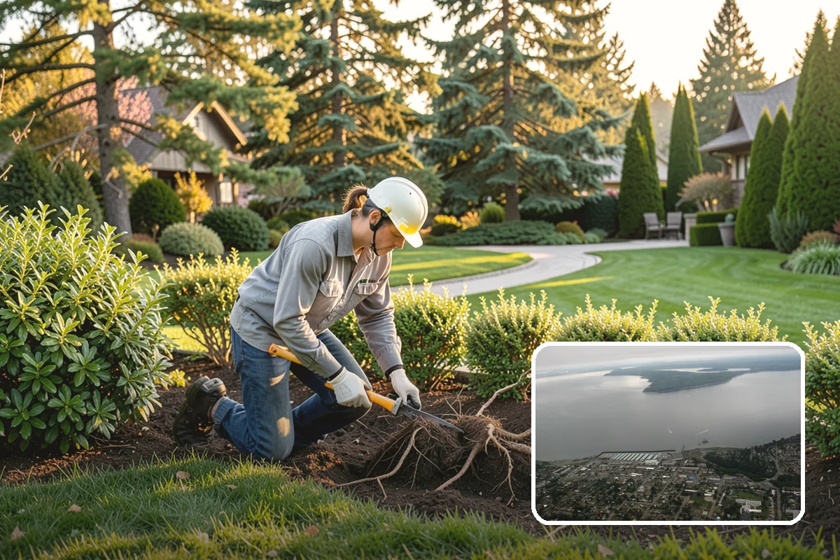 Evergreen Tree Planting in Des Moines, King County, WA - Year-round green color, privacy, and structure