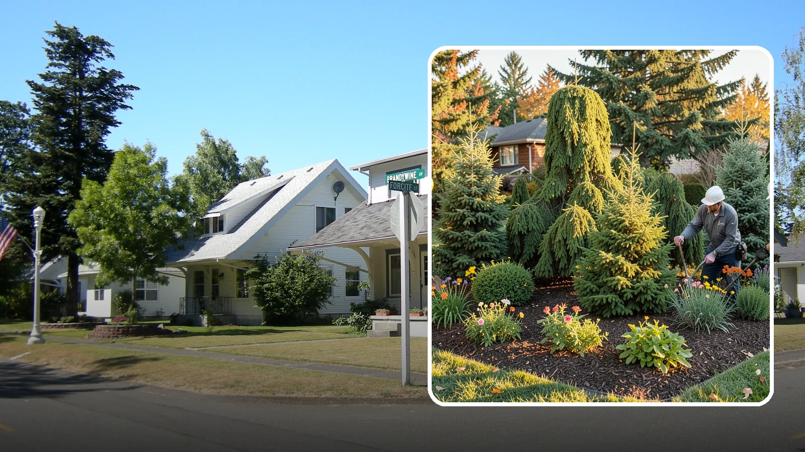 Evergreen Tree Planting in DuPont, Pierce County, WA - We plant evergreen trees that keep Northwest landscapes green and screened all year long.