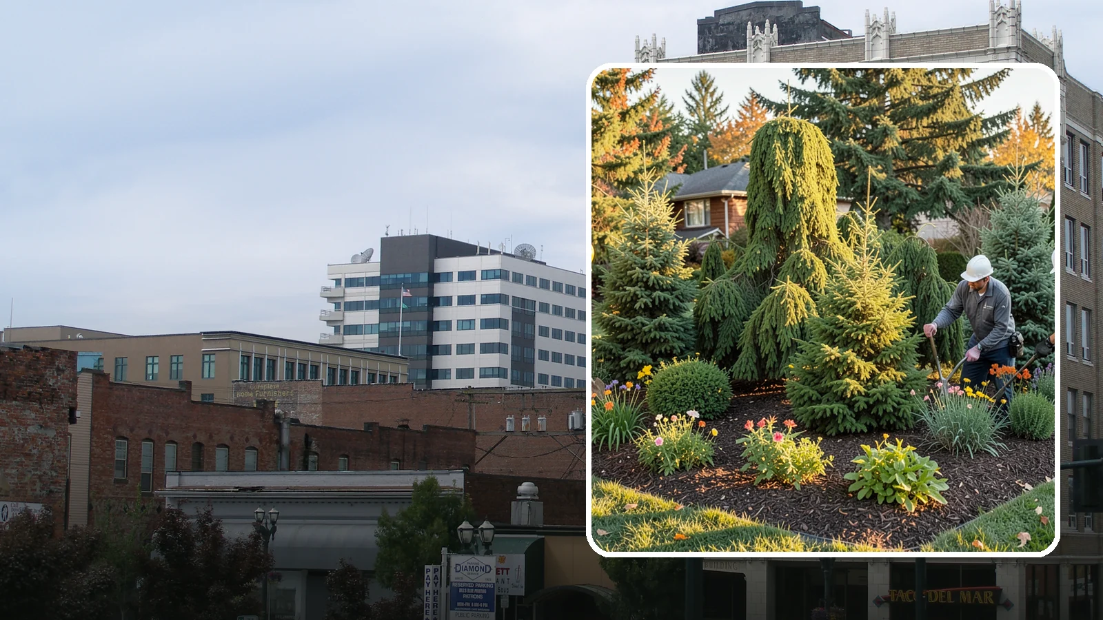Evergreen Tree Planting in Everett, Snohomish County, WA - We plant evergreen trees that keep Northwest landscapes green and screened all year long.